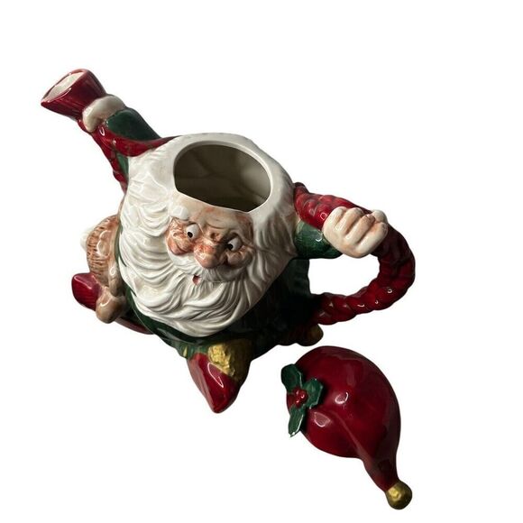 Vtg Fitz and Floyd Old World Christmas Santa Elf Teapot 1989 40 Oz Tea Pot - Picture 10 of 10